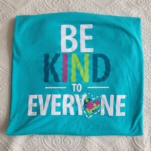 AUTISM BE KIND TO EVERYONE GRAPHIC T-SHIRT PUZZLE PIECE TEAL UNISEX XXL